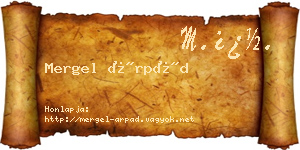Mergel Árpád névjegykártya